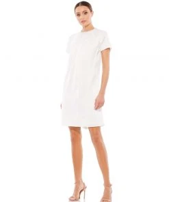 Ieena For Mac Duggal Rhinestone Embellished Neckline Shift Dress | Final Sale Shop For