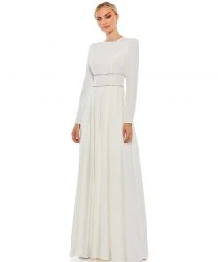 Ieena For Mac Duggal Shop For A-Line Rhinestone Waist Evening Gown