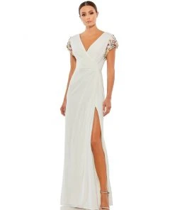 Mac Duggal Shop For Embellished Sleeve Jersey Wrap Gown 10 Mac Duggal Shop For Embellished Sleeve Jersey Wrap Gown