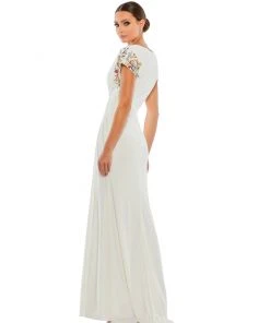 Mac Duggal Shop For Embellished Sleeve Jersey Wrap Gown 11 Mac Duggal Shop For Embellished Sleeve Jersey Wrap Gown