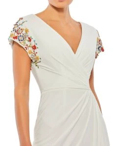 Mac Duggal Shop For Embellished Sleeve Jersey Wrap Gown 13 Mac Duggal Shop For Embellished Sleeve Jersey Wrap Gown