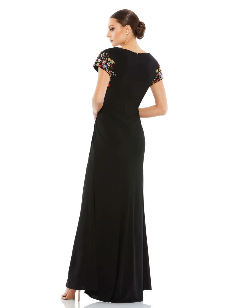 Mac Duggal Shop For Embellished Sleeve Jersey Wrap Gown 2 Mac Duggal Shop For Embellished Sleeve Jersey Wrap Gown