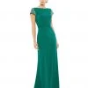 Mac Duggal Beaded Cap Sleeve Bateau Column Dress Shop For