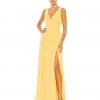 Ieena For Mac Duggal Shop For Chiffon Sleeveless Wrap Over A Line Gown