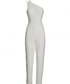 MAC Jumpsuits & Rompers All Over Rhinestone One Shoulder Jumpsuit | Sample | Sz. 2