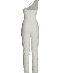 MAC Jumpsuits & Rompers All Over Rhinestone One Shoulder Jumpsuit | Sample | Sz. 2