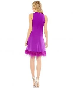 Ieena For Mac Duggal Feathered Hem High Neck Sleeveless A Line Dress Shop For 14 Ieena For Mac Duggal Feathered Hem High Neck Sleeveless A Line Dress Shop For