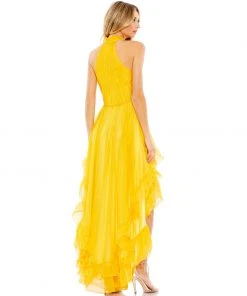 Ieena For Mac Duggal Shop For Ruffle Tiered High Low Pleated Halter Neck Gown 16 Ieena For Mac Duggal Shop For Ruffle Tiered High Low Pleated Halter Neck Gown