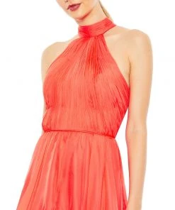 Ieena For Mac Duggal Shop For Ruffle Tiered High Low Pleated Halter Neck Gown 11 Ieena For Mac Duggal Shop For Ruffle Tiered High Low Pleated Halter Neck Gown