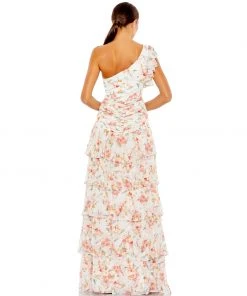 Ieena For Mac Duggal Floral Print Ruffle Tiered One Shoulder Gown Shop For 10 Ieena For Mac Duggal Floral Print Ruffle Tiered One Shoulder Gown Shop For