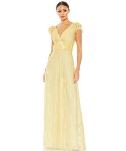 Mac Duggal Embellished Flutter Cap Sleeve A Line Gown Shop For 9 Mac Duggal Embellished Flutter Cap Sleeve A Line Gown Shop For