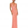 Mac Duggal Sequined Plunge Neck Sleeveless Column Gown Shop For