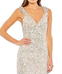 Mac Duggal Embellished Ruffle Strap Trumpet Gown Shop For