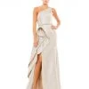 Mac Duggal One Shoulder Metallic Ruffled Evening Gown Shop For