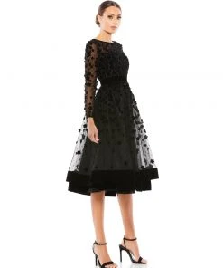 Mac Duggal Shop For Elegant Velvet Floral Cocktail Dress