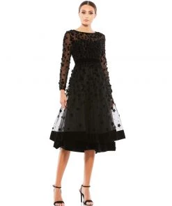 Mac Duggal Shop For Elegant Velvet Floral Cocktail Dress