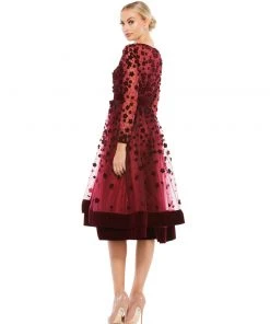 Mac Duggal Shop For Elegant Velvet Floral Cocktail Dress