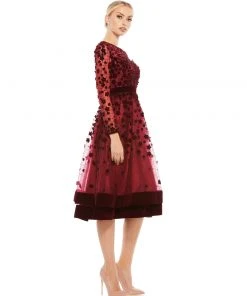 Mac Duggal Shop For Elegant Velvet Floral Cocktail Dress