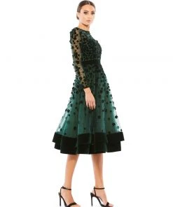 Mac Duggal Shop For Elegant Velvet Floral Cocktail Dress