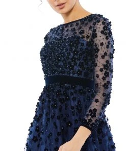 Mac Duggal Shop For Elegant Velvet Floral Cocktail Dress