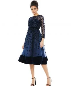 Mac Duggal Shop For Elegant Velvet Floral Cocktail Dress