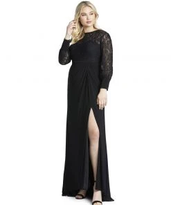 Mac Duggal Sequin Lace Black Evening Gown (Plus) Shop For