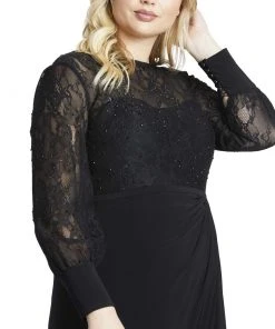 Mac Duggal Sequin Lace Black Evening Gown (Plus) Shop For