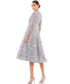 Mac Duggal Floral Embellished Lace A-Line Cocktail Dress Shop For