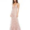 Mac Duggal Shop For Floral Embellished Sleeveless Plunge Neck Gown