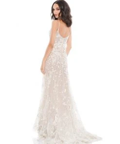 Mac Duggal Floral Embroidered Corset Bodice Gown