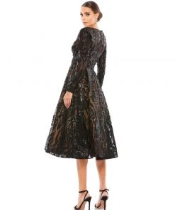 Mac Duggal Sequin Embellished A-Line Cocktail Dress Shop For