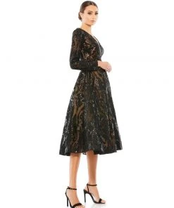 Mac Duggal Sequin Embellished A-Line Cocktail Dress Shop For