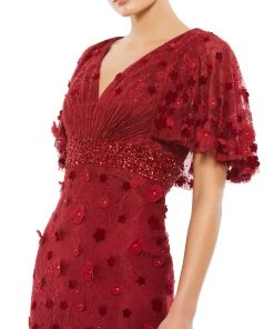 Mac Duggal Embellished Floral Gown