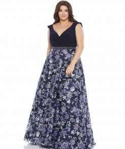 Mac Duggal Floral Embellished Ball Gown (Plus) Mother Of The Bride + Groom Dresses