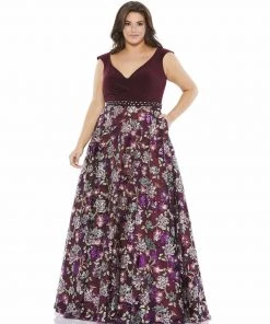 Mac Duggal Floral Embellished Ball Gown (Plus) Mother Of The Bride + Groom Dresses