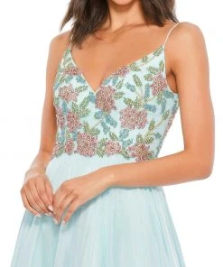 Mac Duggal Jewel Encrusted Thigh High Slit Gown Shop For