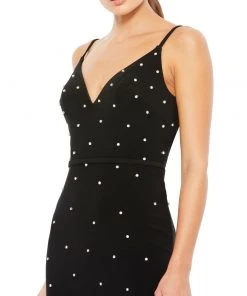 Ieena For Mac Duggal Rhinestone Embellished V-Neck Gown Shop For