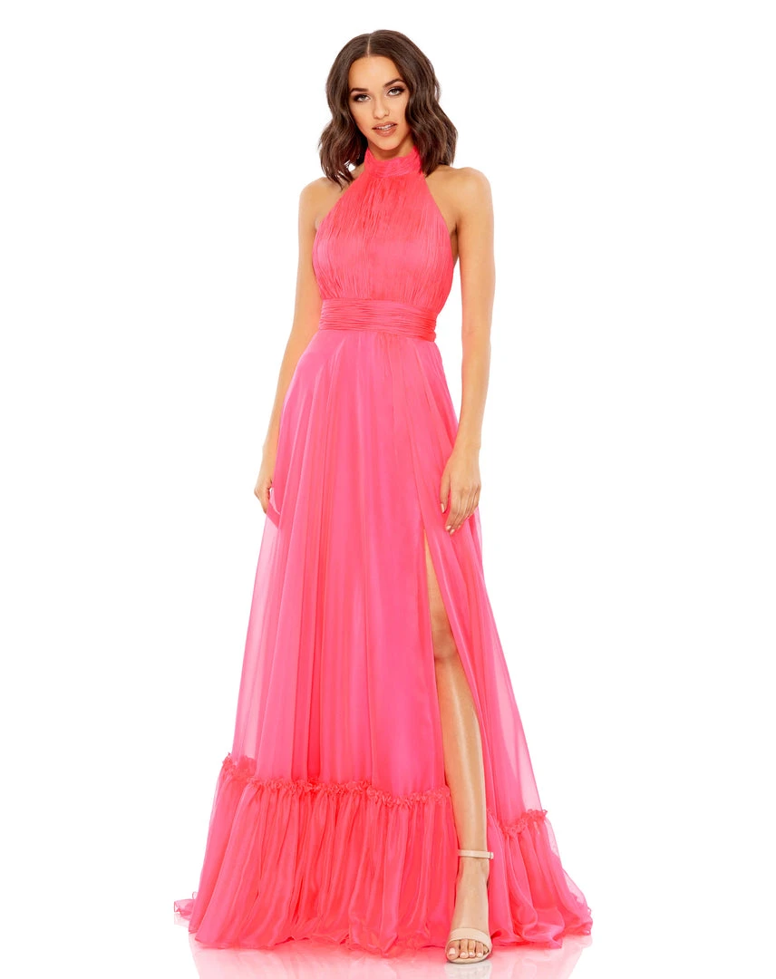 Mac Duggal High Neck Tiered Chiffon Halter Gown 1 Mac Duggal High Neck Tiered Chiffon Halter Gown