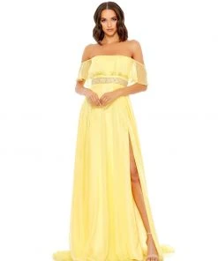 Mac Duggal Shop For Flowy Off-the-Shoulder Gown