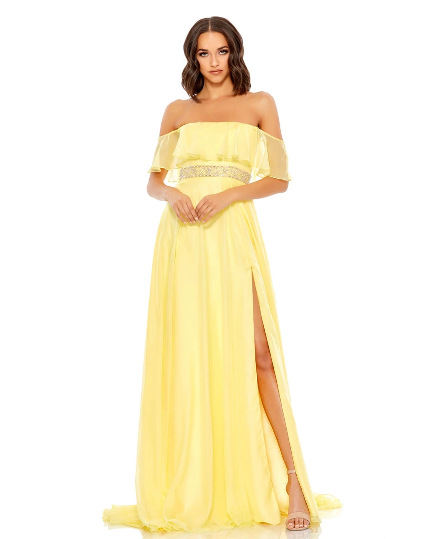 Mac Duggal Shop For Flowy Off-the-Shoulder Gown 1 Mac Duggal Shop For Flowy Off-the-Shoulder Gown