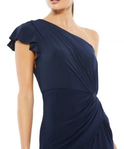 Mac Duggal Ruffled One Shoulder Draped Gown Shop For