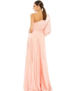 Ieena For Mac Duggal One Shoulder Bishop Sleeve Flowy Gown Shop For