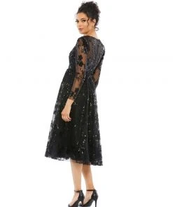 Mac Duggal Shop For Floral Embellished Illusion Cocktail Dress