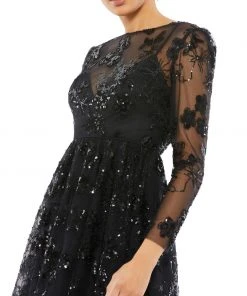 Mac Duggal Shop For Floral Embellished Illusion Cocktail Dress