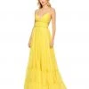 Mac Duggal Solid Tiered Ruffle Strapless Dress Shop For