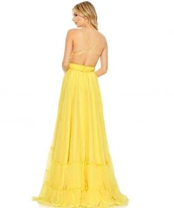 Mac Duggal Solid Tiered Ruffle Strapless Dress Shop For