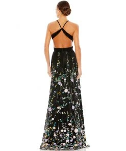 Mac Duggal Embellished Criss Cross Sleeveless Gown Shop For
