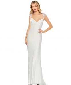 Mac Duggal Embellished Empire Waist Column Gown