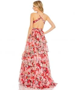 Ieena For Mac Duggal Pointed Chiffon Cut Out Ballgown Shop For