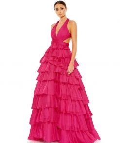 Mac Duggal Shop For Chiffon Layered Cut Out Ballgown